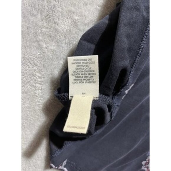 NWT Mudd Women's Large Navy Floral Lace Up Drop Shoulder Dress - Picture 10 of 12